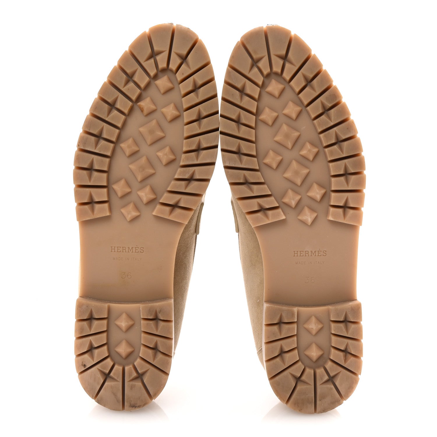 Hermes Suede Goatskin Womens Faubourg Loafers 36 Beige Argile 6 of 10