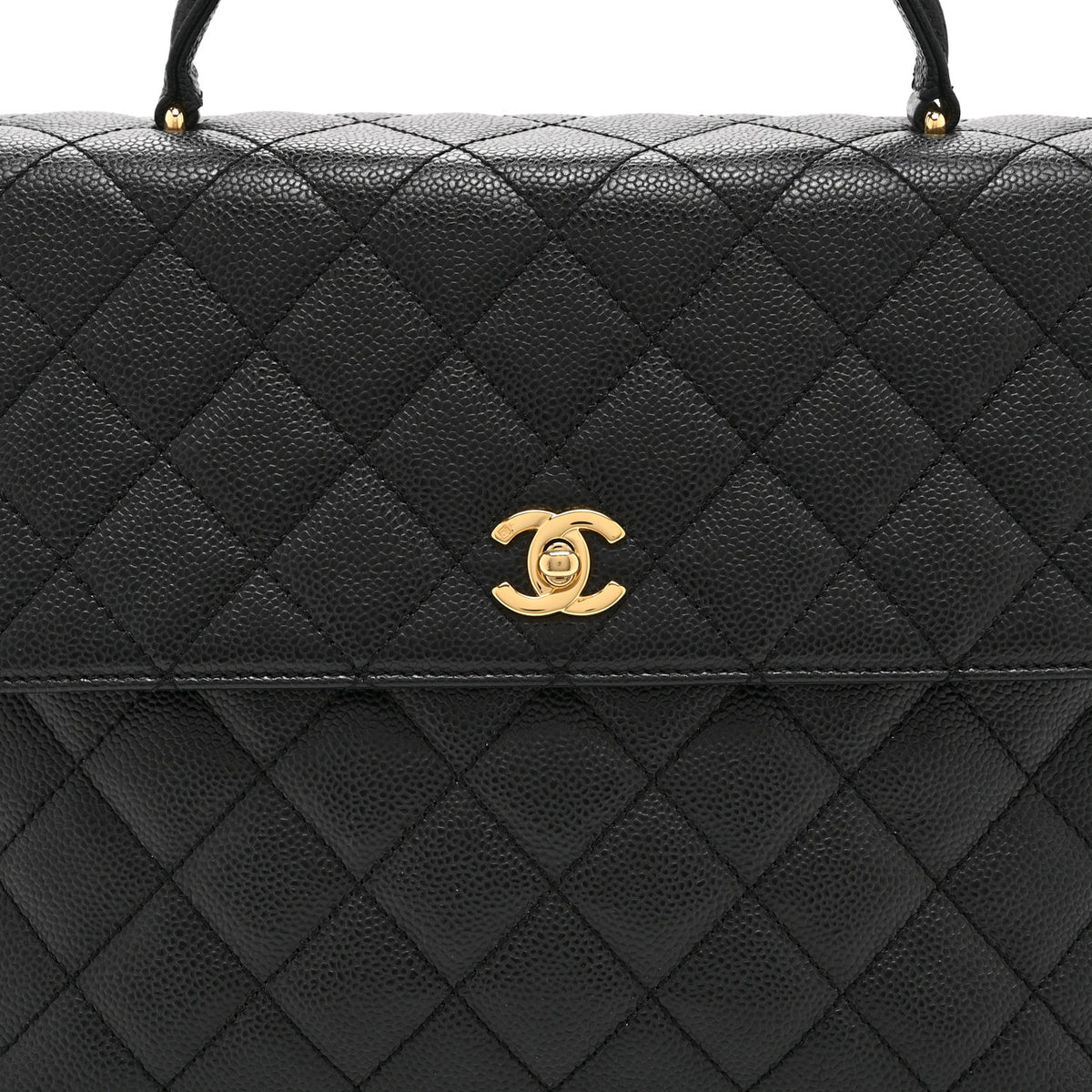 Caviar Quilted Jumbo Kelly Flap Black