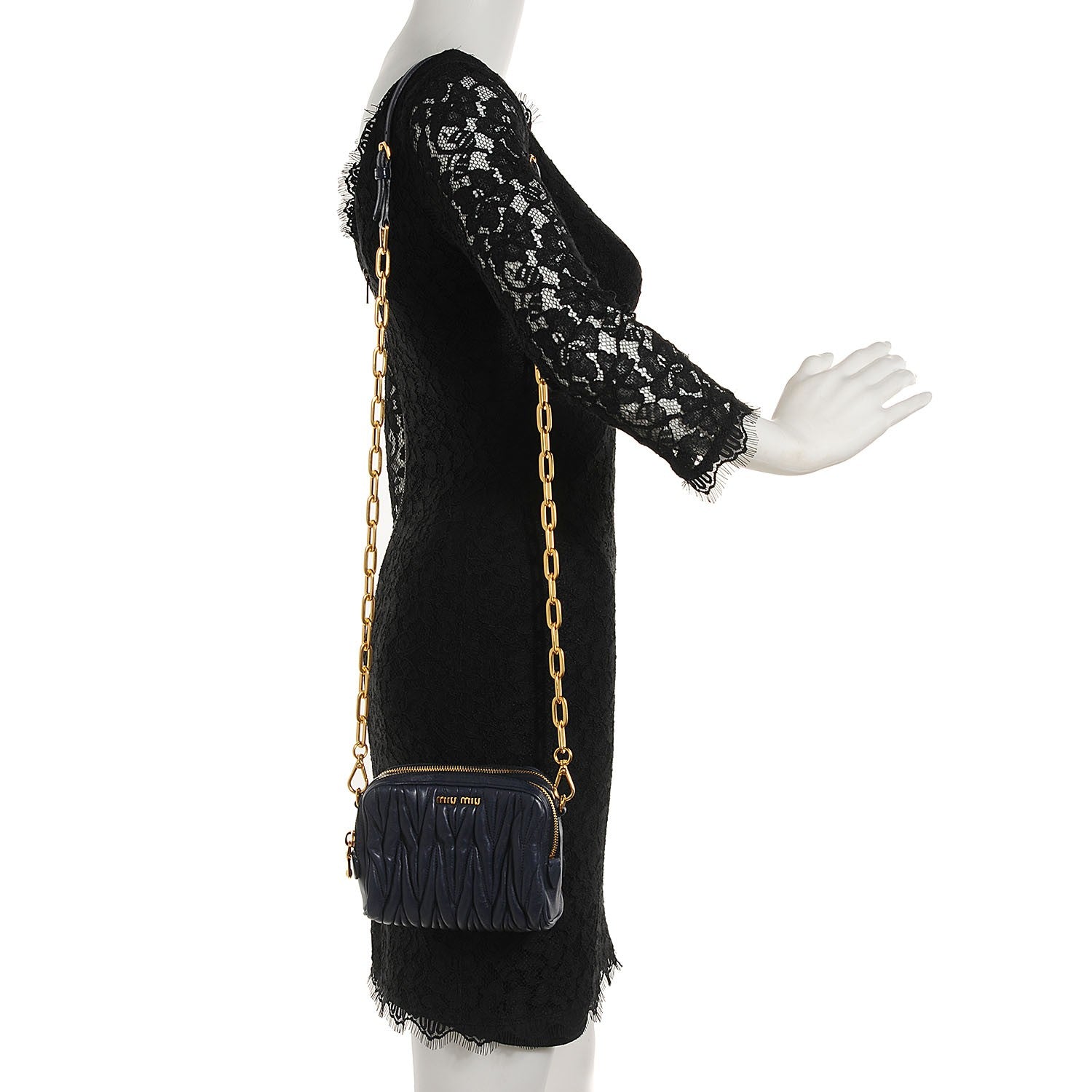 Miu Miu Nappa Matelasse Shoulder Bag Bleuette 11 of 18