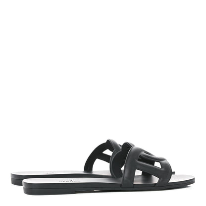 Hermes Rubber Aloha Sandals 40 Black 4 of 10
