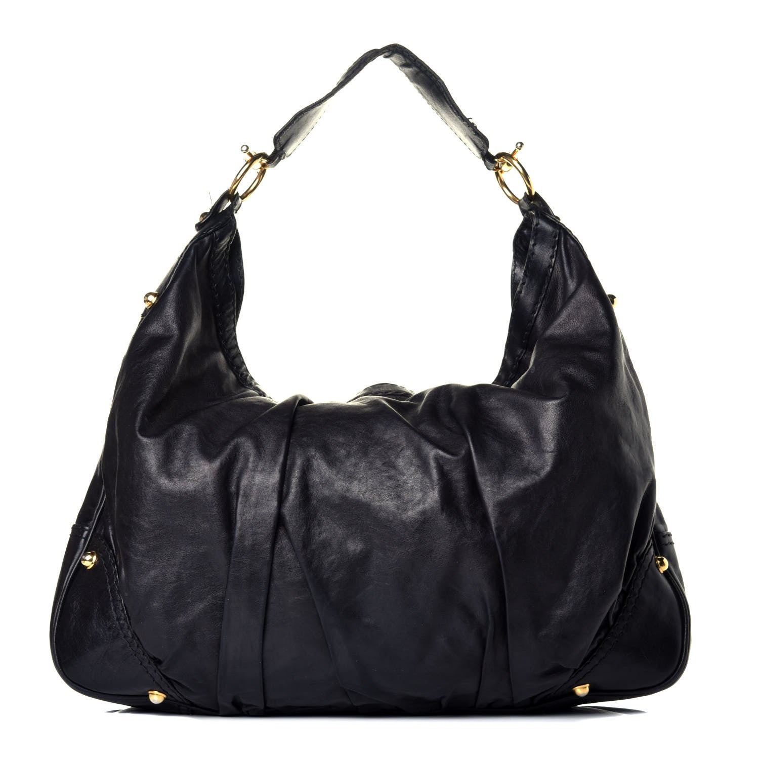 Gucci Calfskin Large Jockey Hobo Black 1 of 10
