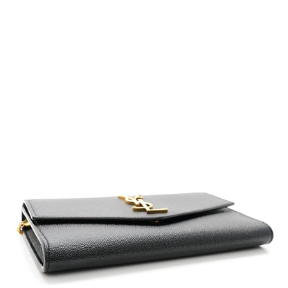 Saint Laurent Grain de Poudre Uptown Chain Wallet Black 5 of 11