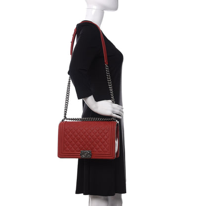 Chanel Caviar Quilted New Medium Boy Flap Dark Red 2 of 11