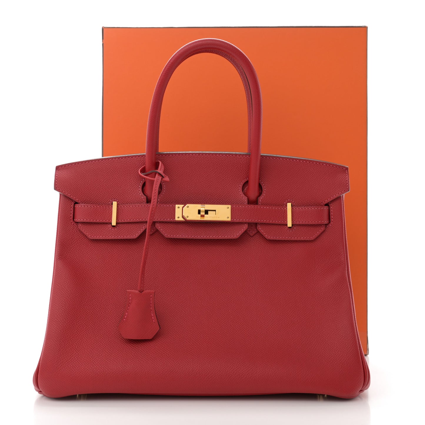 Epsom Birkin 30 Rouge Casaque