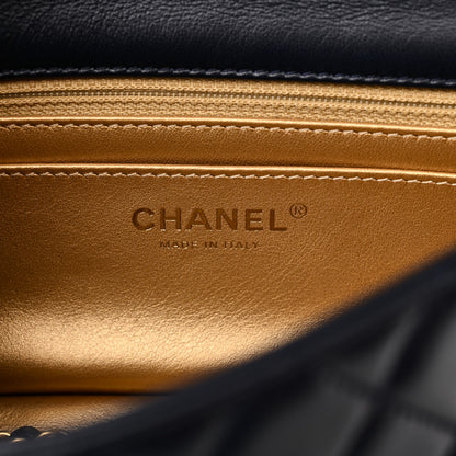 Chanel Lambskin Quilted Mini Pearl Crush Rectangular Flap Navy Blue 6 of 11