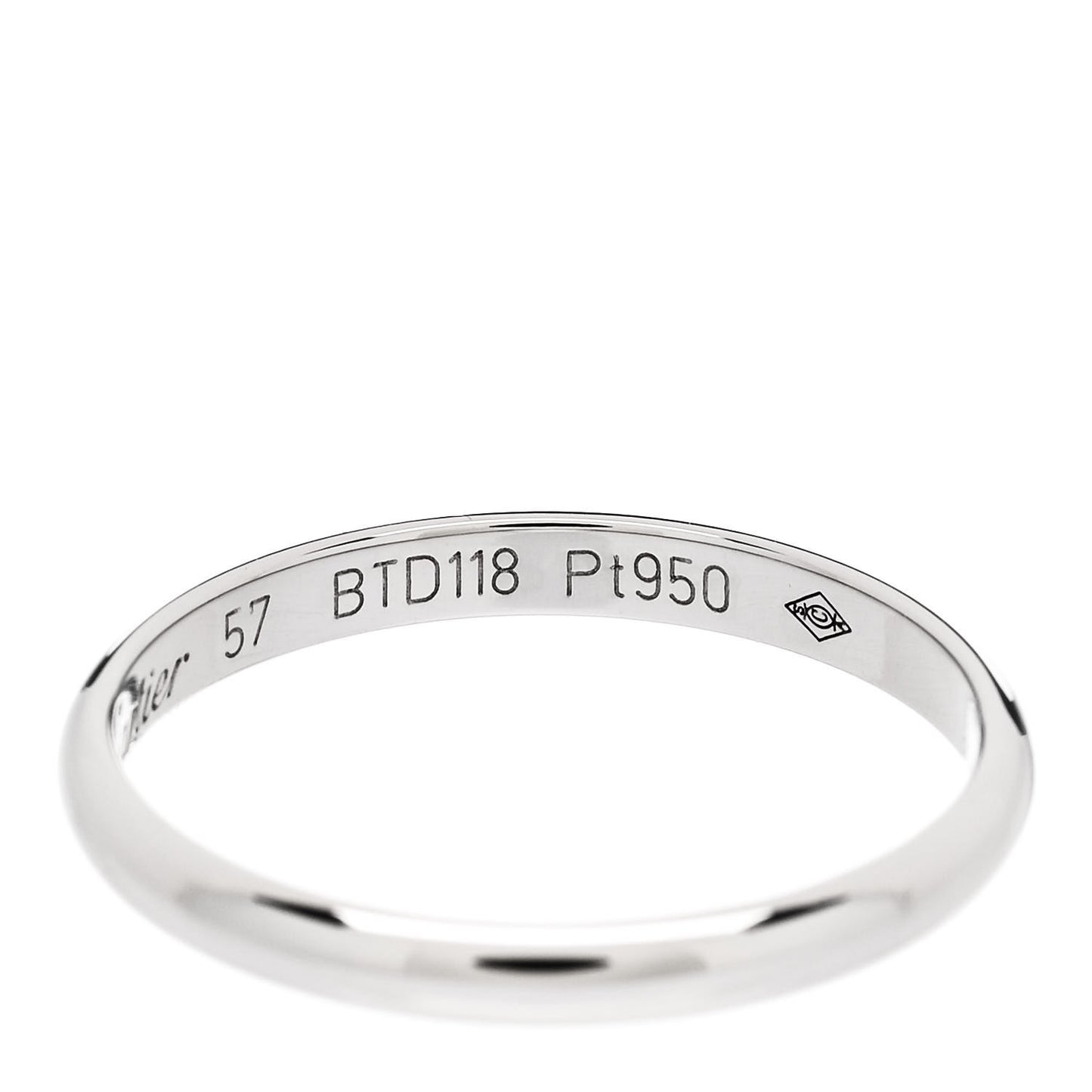 Platinum 2.5mm 1895 Wedding Band Ring 57 8