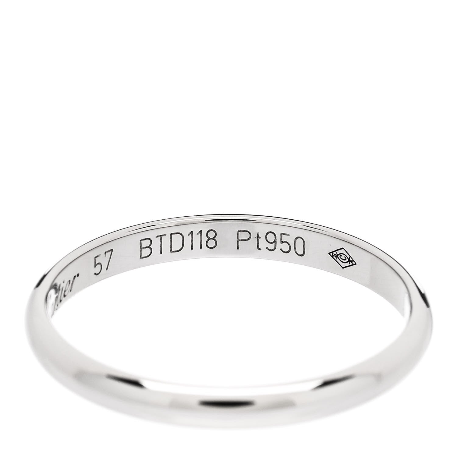 Cartier Platinum 2.5mm 1895 Wedding Band Ring 57 8 5 of 5