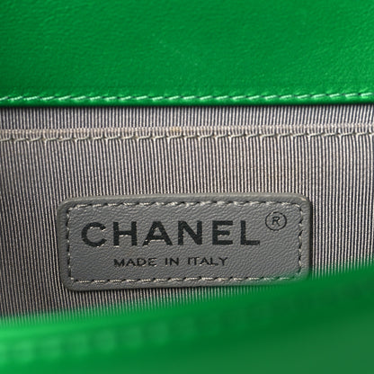 Chanel Metallic Calfskin Quilted Medium Boy Flap Green 6 of 10