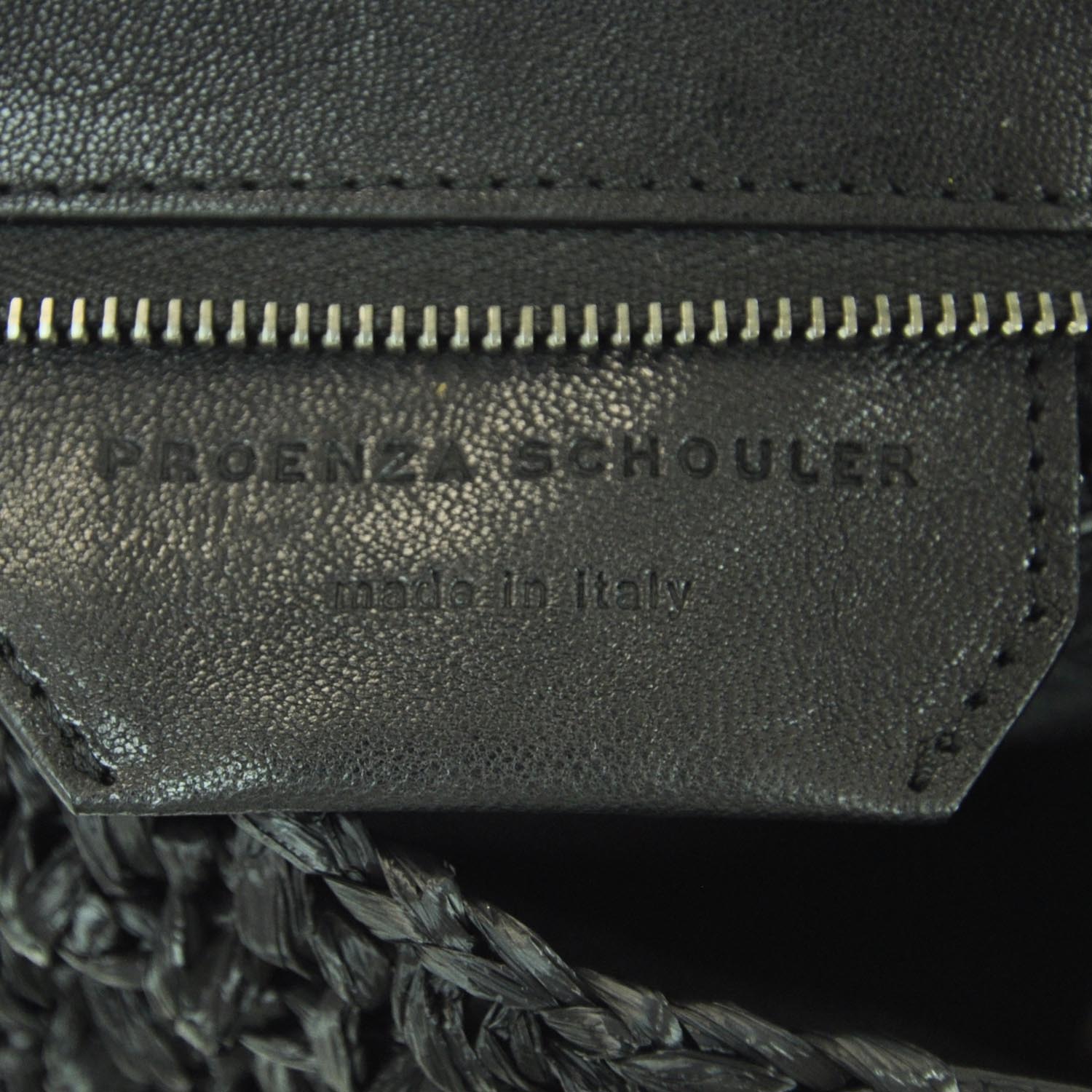 Proenza Schouler Raffia Leather PS1 Clutch Black 8 of 11