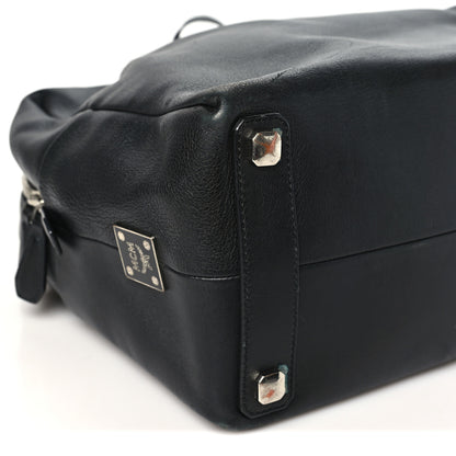MCM Calfskin Boston Bag Black 8 of 9