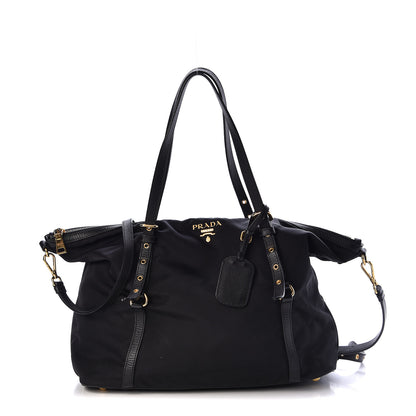 Prada Tessuto Nylon Saffiano Tote Black 1 of 12