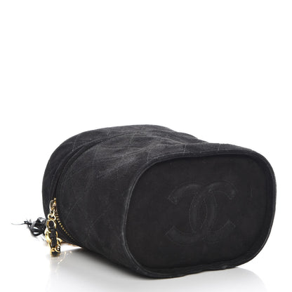 Chanel Suede Quilted CC Tassel Shoulder Bag Black 4 of 8