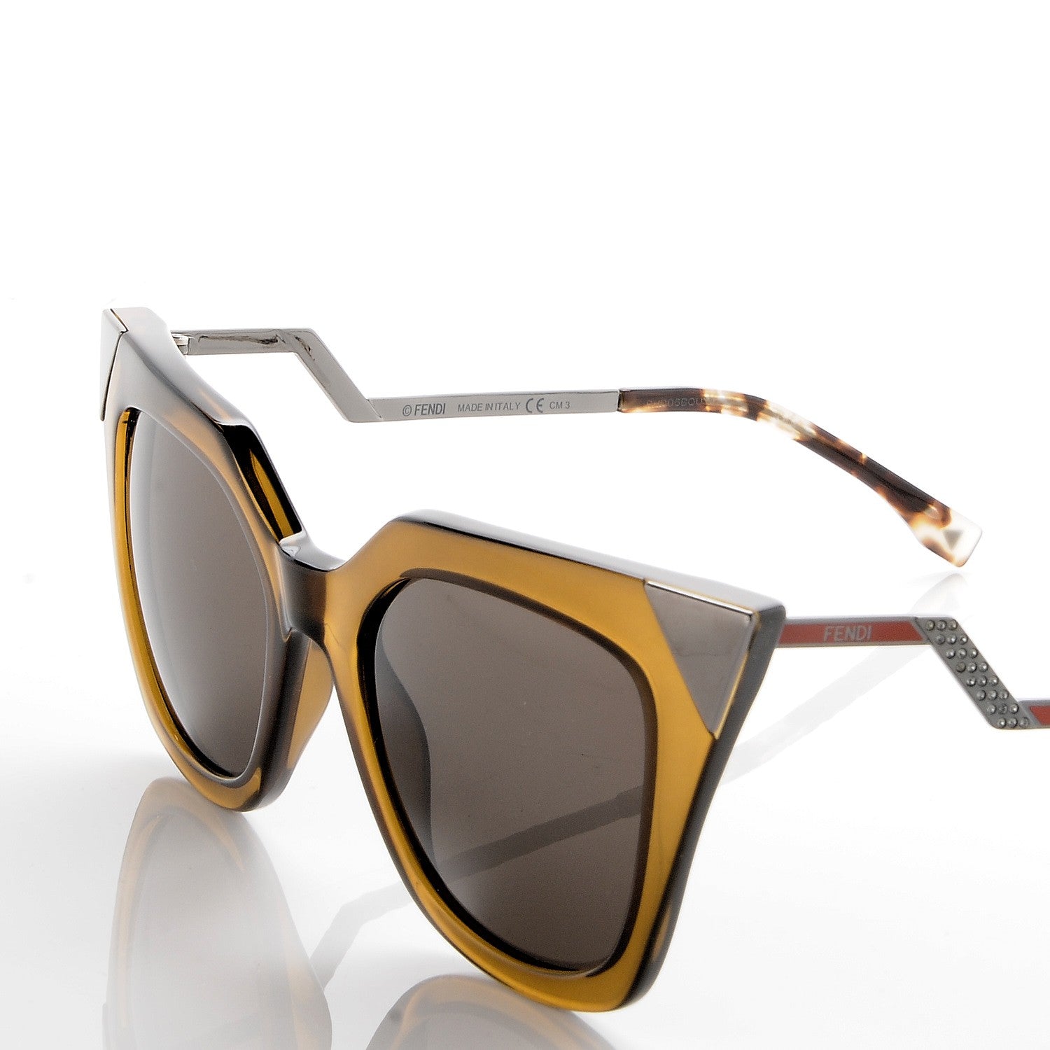 Fendi Iridia Cat Eye Sunglasses FF 0060/S Olive 5 of 9