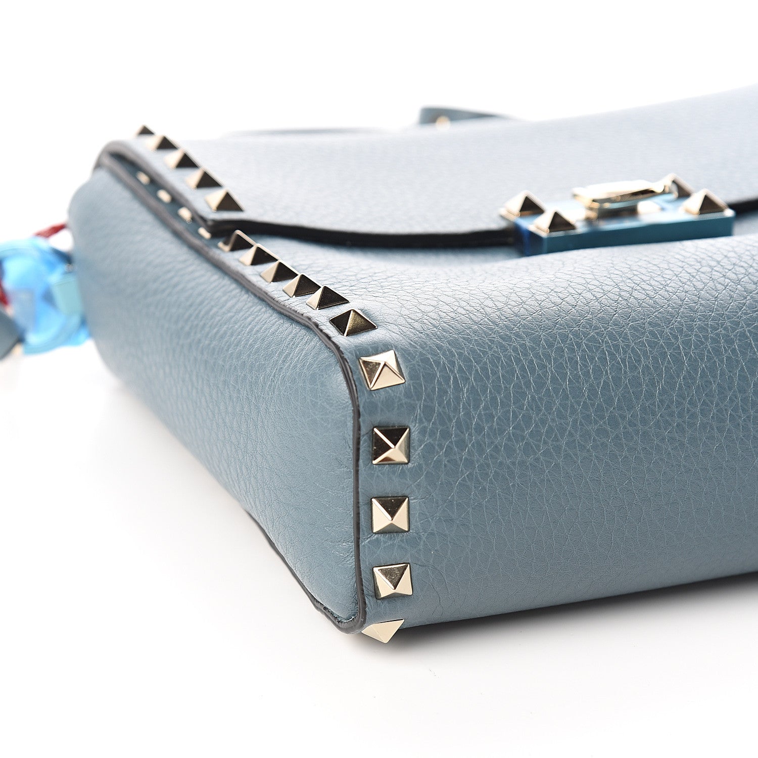 Valentino Garavani Pebbled Calfskin Rockstud Flip Lock Flap Messenger Bag Amadeus 6 of 8