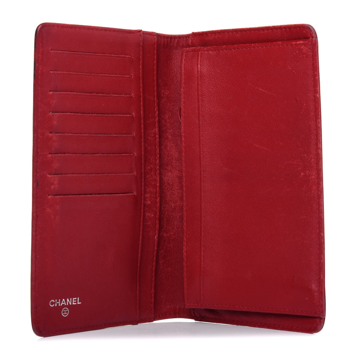 Chanel Caviar Timeless CC Yen Wallet Red 5 of 27