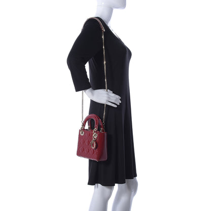 Christian Dior Patent Cannage Mini Lady Dior Red 2 of 10
