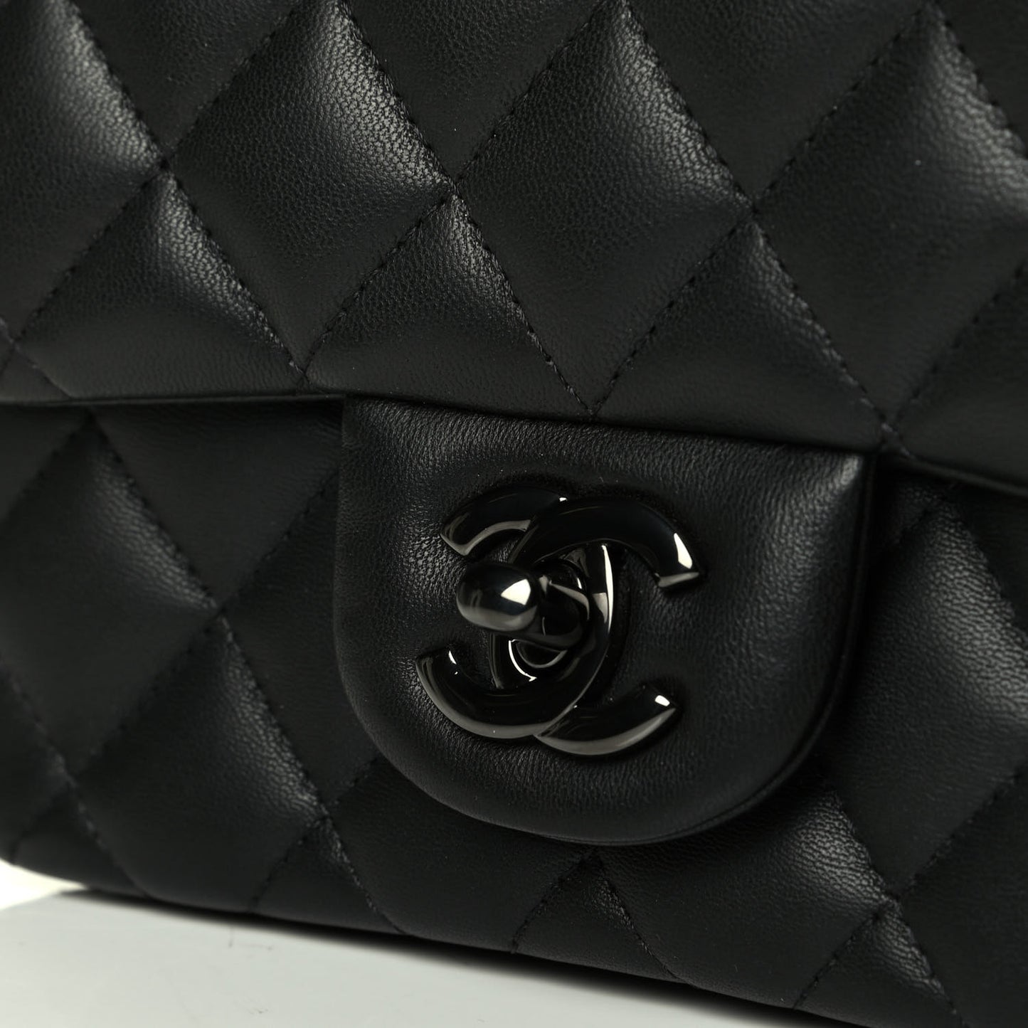 Lambskin Quilted Mini Square Flap So Black