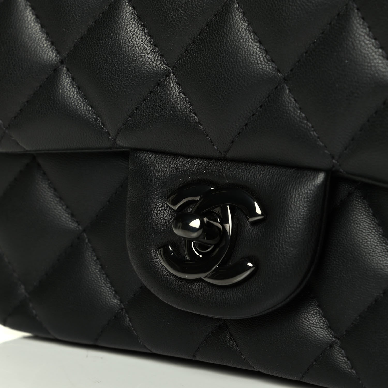 Chanel Lambskin Quilted Mini Square Flap So Black 7 of 8