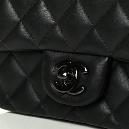 Chanel Lambskin Quilted Mini Square Flap So Black 7 of 8