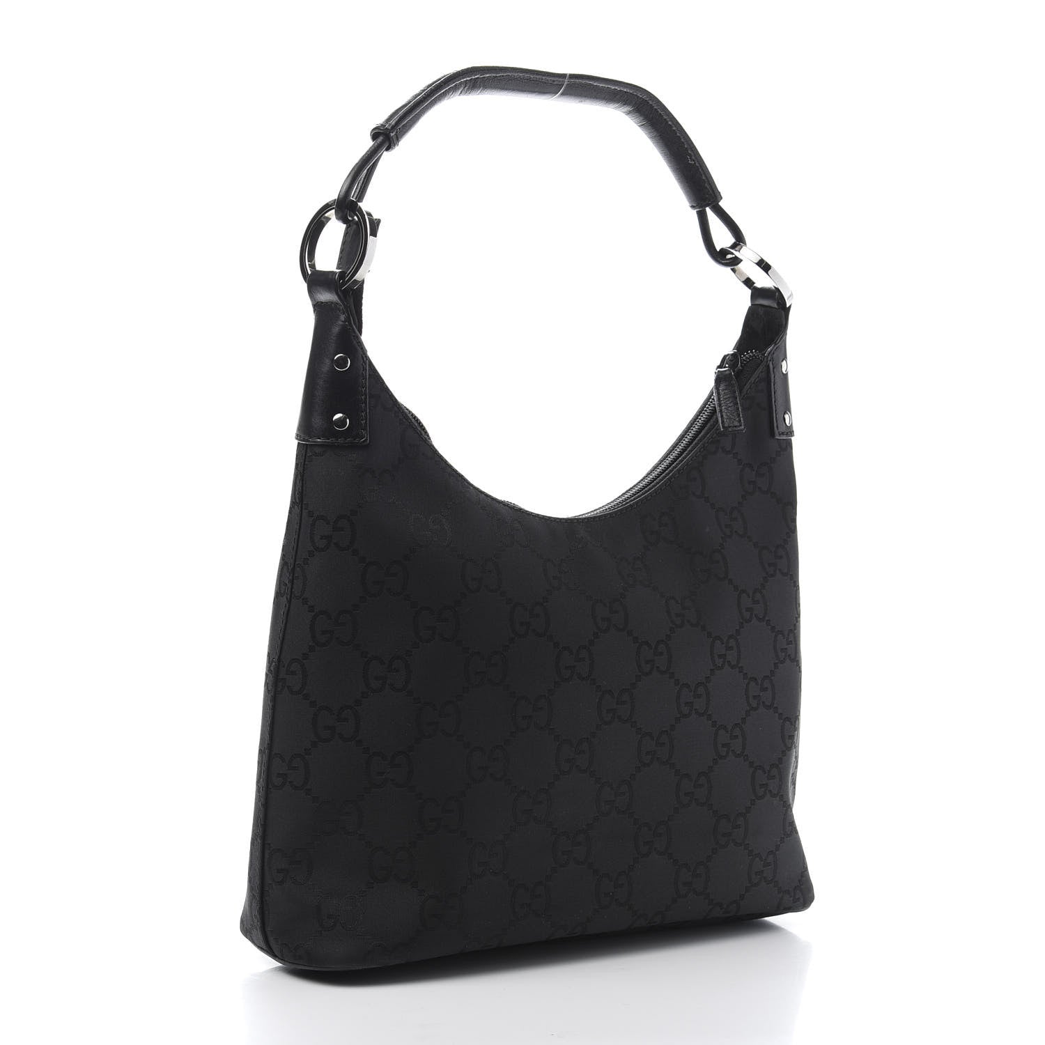 Gucci Nylon Monogram Small Hobo Black 3 of 11