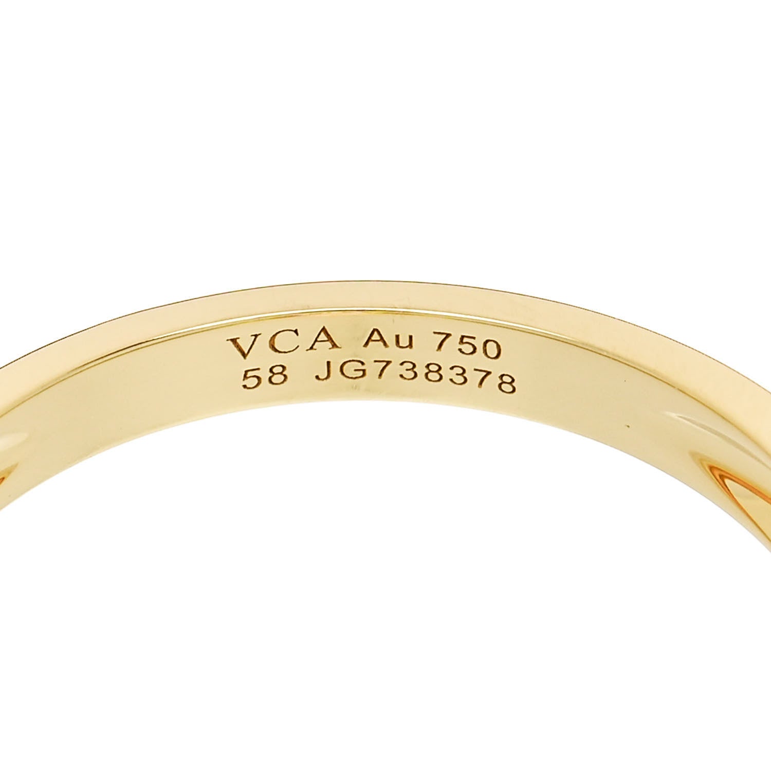 Van Cleef & Arpels 18K Yellow Gold Guilloche Vintage Alhambra Ring 58 8.5 5 of 6
