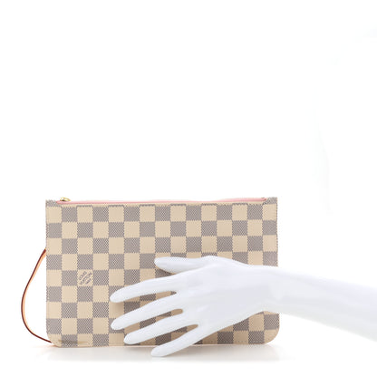 Louis Vuitton Damier Azur Neverfull MM GM Pochette Rose Ballerine 2 of 8