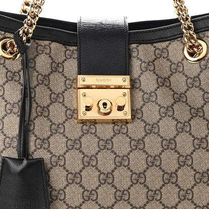 Gucci GG Supreme Monogram Medium Padlock Tote Black 7 of 11