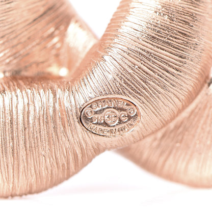 Chanel Crystal Twisted CC Brooch Rose Gold 4 of 5