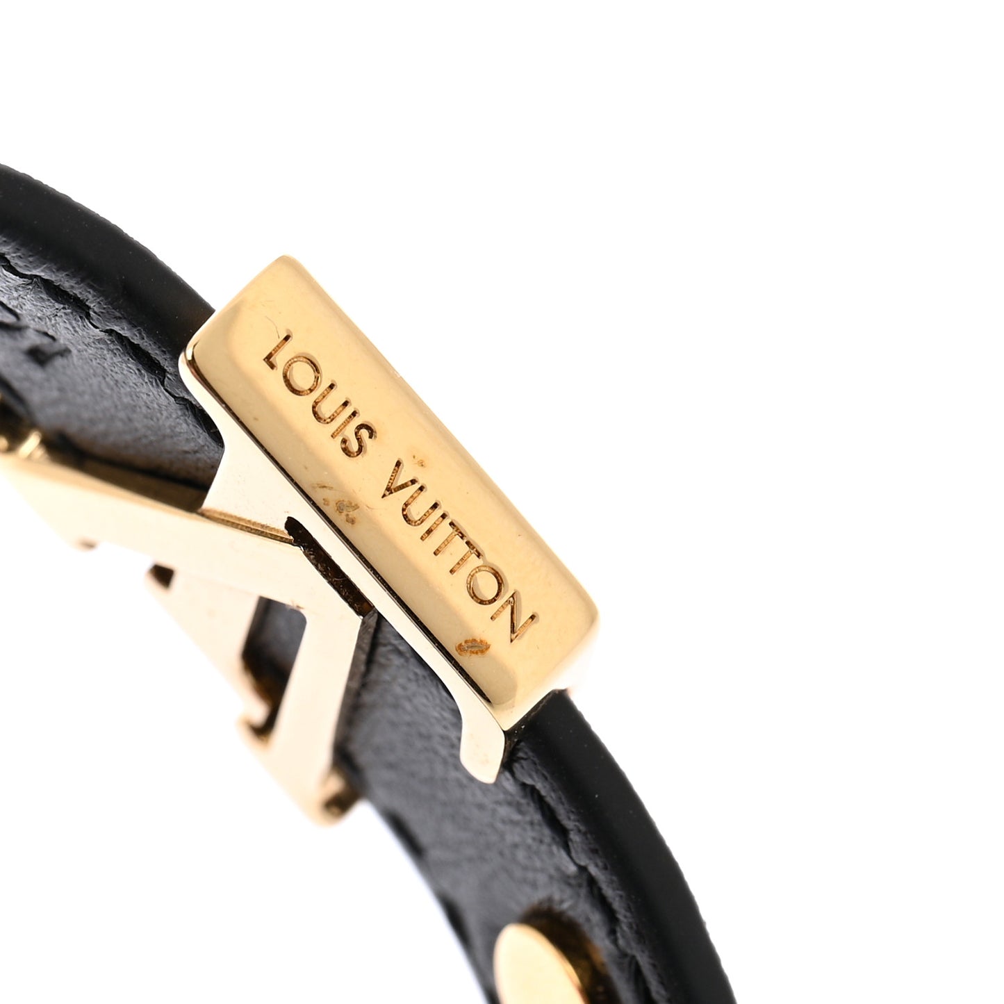 Calfskin LV Iconic Bracelet 17 Tan