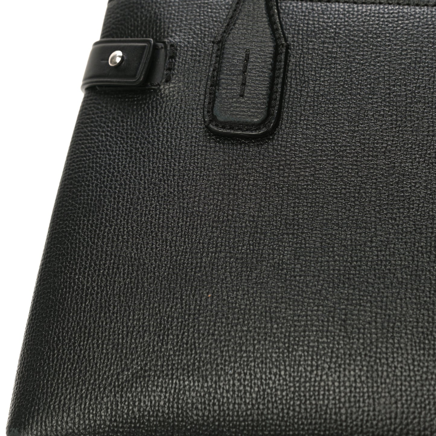 Grainy Calfskin House Check Small Banner Tote Black