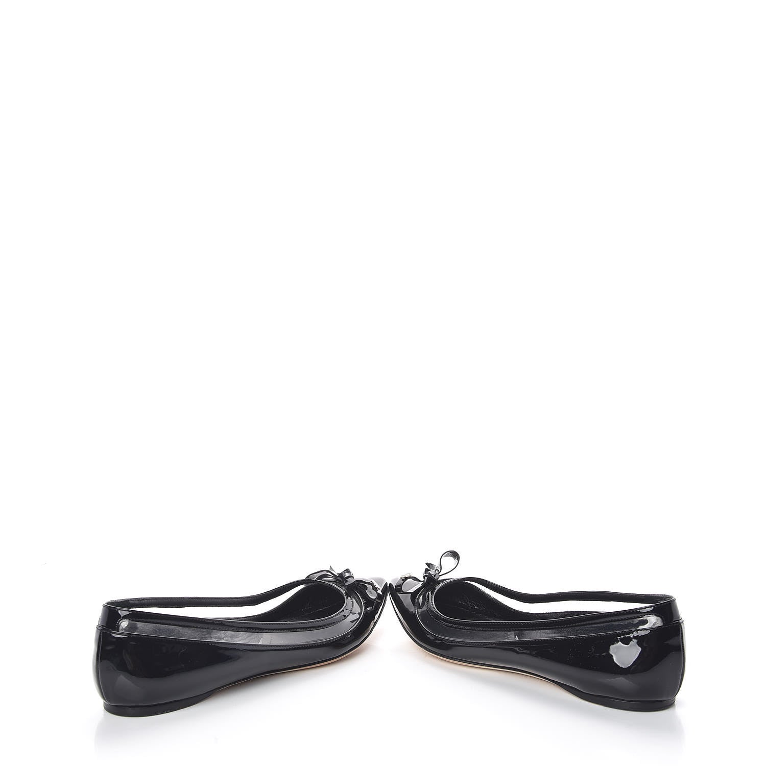 Christian Dior Patent PVC Bow Ballerina Flats 36.5 Black 6 of 12