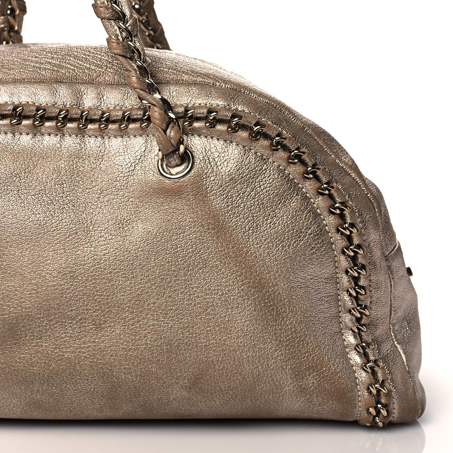 Chanel Metallic Goatskin Large Luxe Ligne Bowler Gold 13 of 15