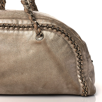 Chanel Metallic Goatskin Large Luxe Ligne Bowler Gold 13 of 15