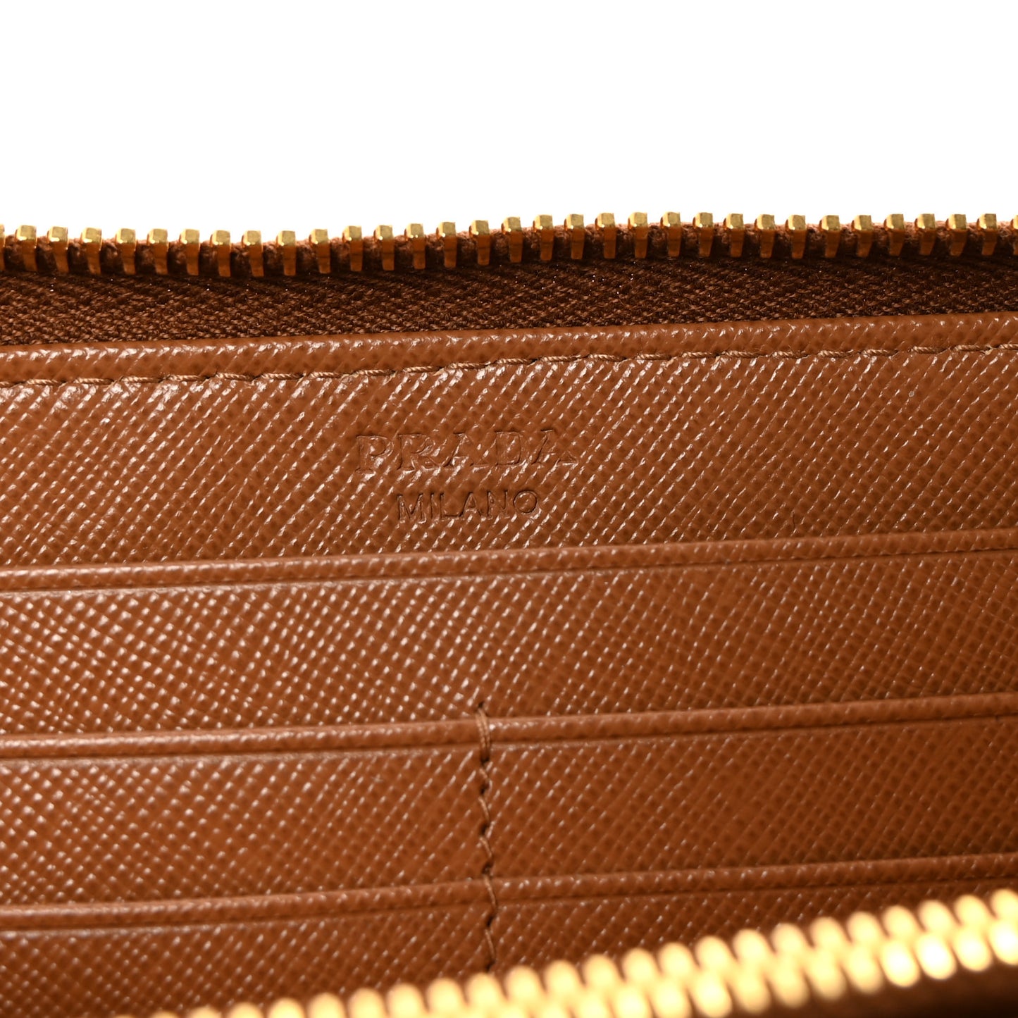 Saffiano Zip Around Wallet Caramel
