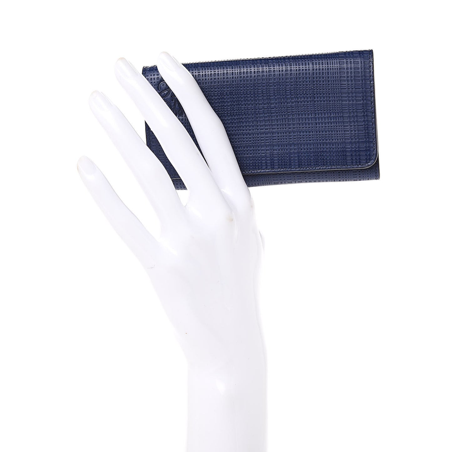 Textured Calfskin 6 Key Holder Electric Blue