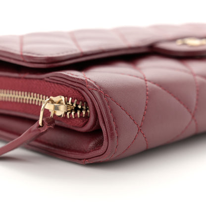 Chanel Lambskin Quilted Phone Holder Wallet on Removable Chain Burgundy 11 of 13