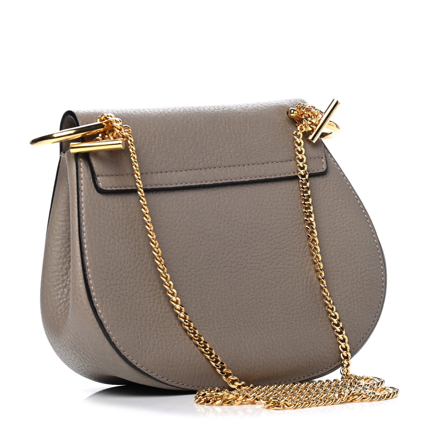 Chloe Grained Lambskin Mini Drew Shoulder Bag Motty Grey 2 of 6