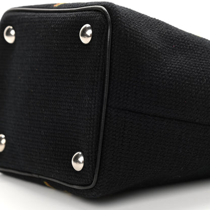 Saint Laurent Woven Wool Embroidered Baby Emmanuelle Bucket Bag Black 9 of 9