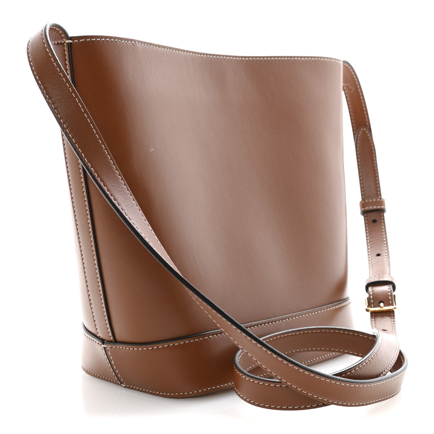 Celine Smooth Calfskin Small Cuir Triomphe Bucket Bag Tan 3 of 13