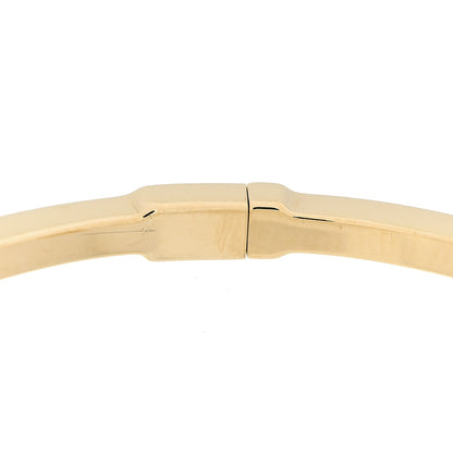 Tiffany 18K Yellow Gold Diamond T Hinged Wire Bangle Bracelet 8 of 8