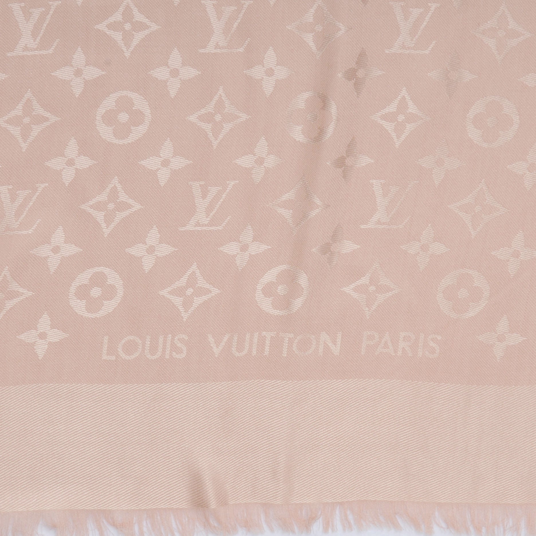 Louis Vuitton Wool Silk Monogram Shawl Rose Petale 1 of 5