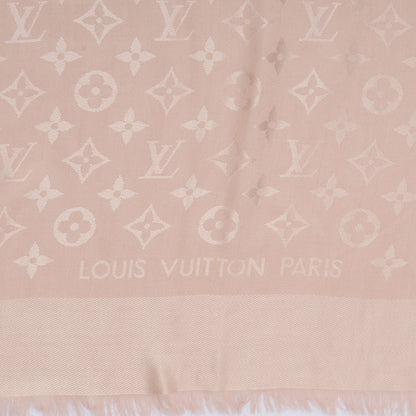 Louis Vuitton Wool Silk Monogram Shawl Rose Petale 1 of 5