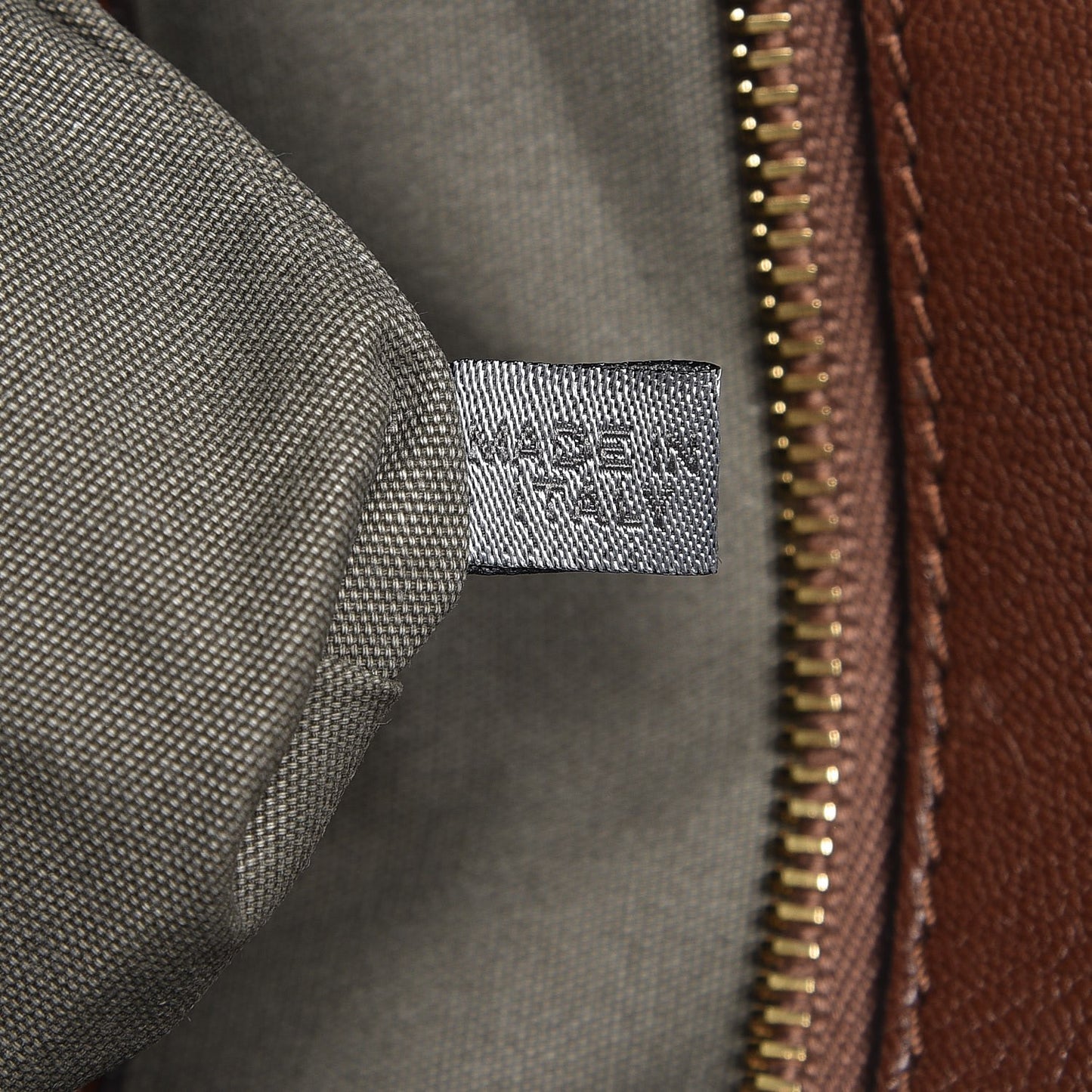 Lacquered Goatskin Quilting Class Satchel Cognac
