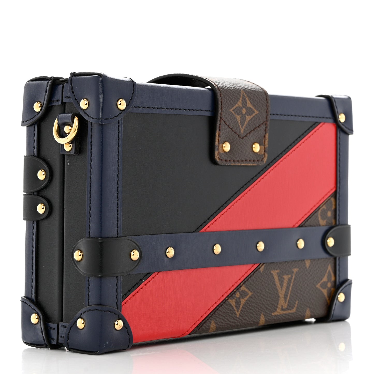 Monogram Malletage Print Petite Malle Marine Rouge
