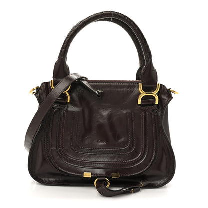 Chloe Shiny Calfskin Small Marcie Satchel  Auburn Red 1 of 12