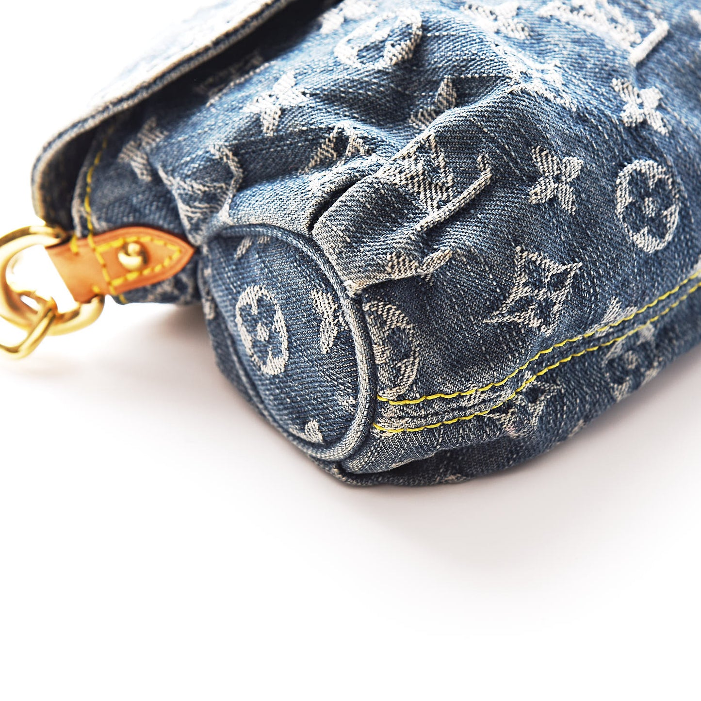 Monogram Denim Mini Pleaty Blue