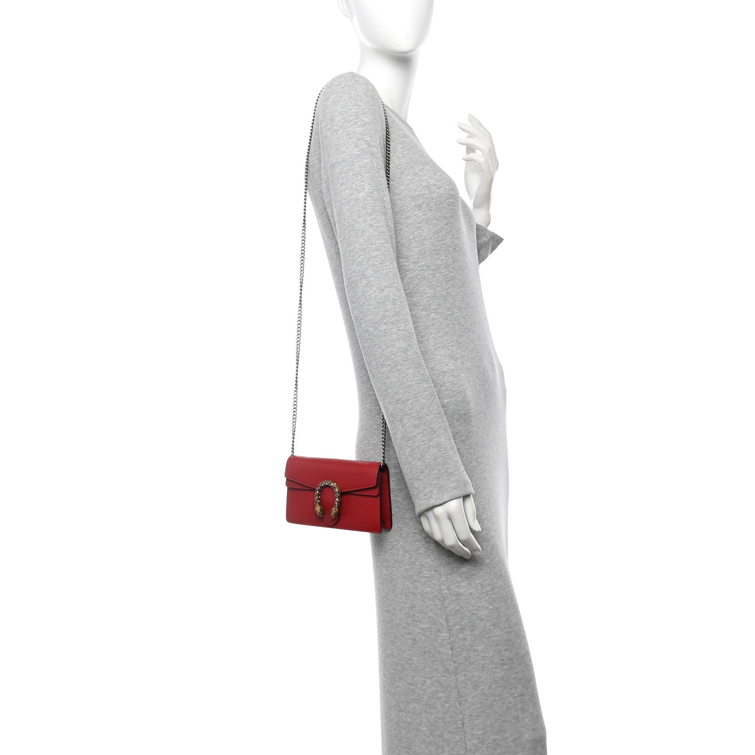Gucci Calfskin Super Mini Dionysus Shoulder Bag Hibiscus Red 2 of 11