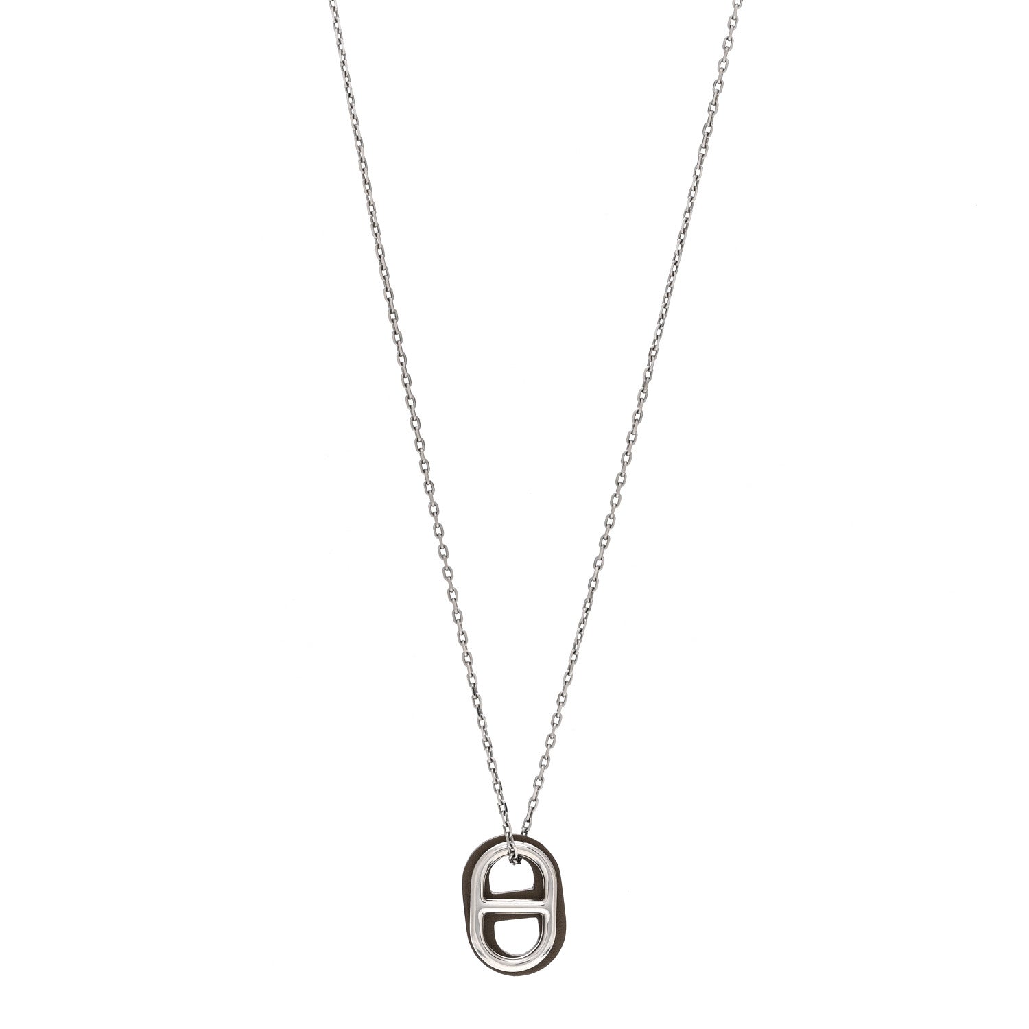 Hermes Swift O'Maillon Pendant Necklace Etoupe 1 of 4