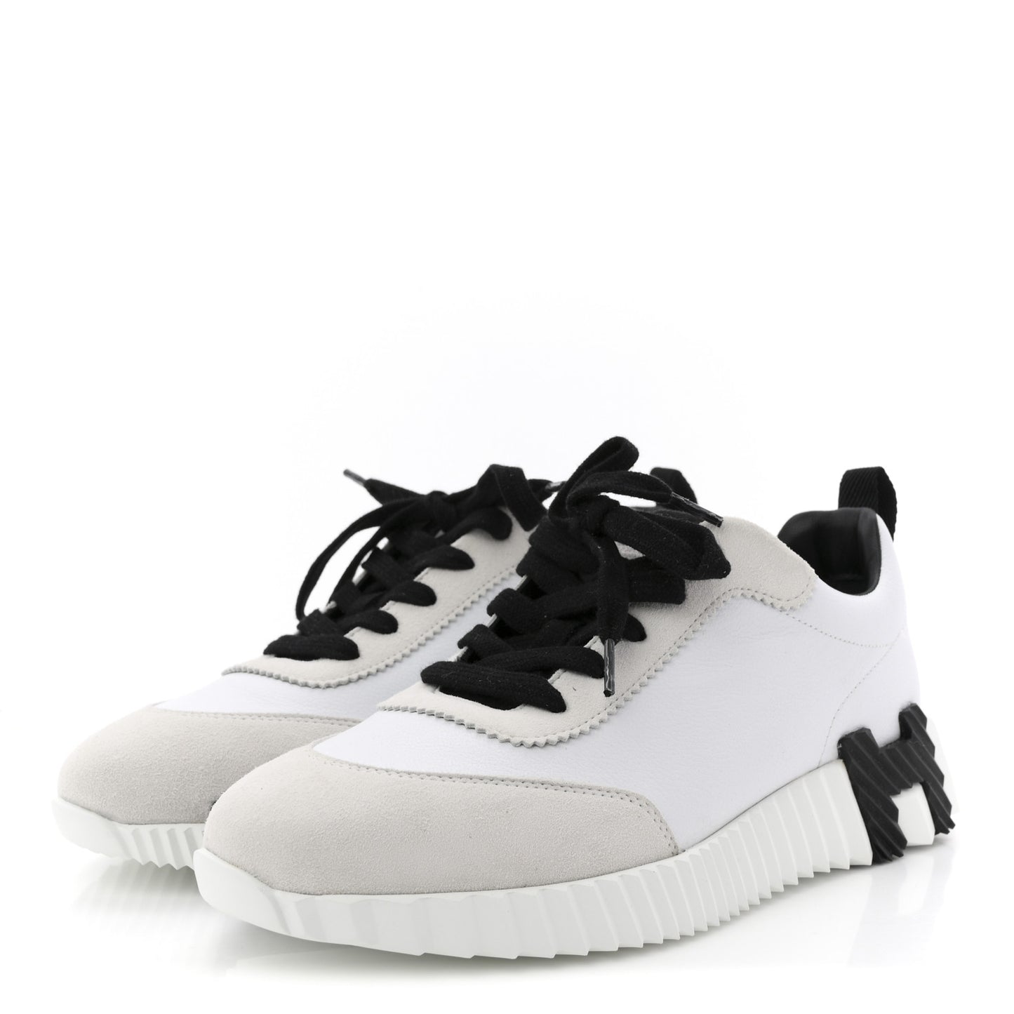 Sport Goatskin Suede Goatskin Bouncing Sneakers 38.5 White Black