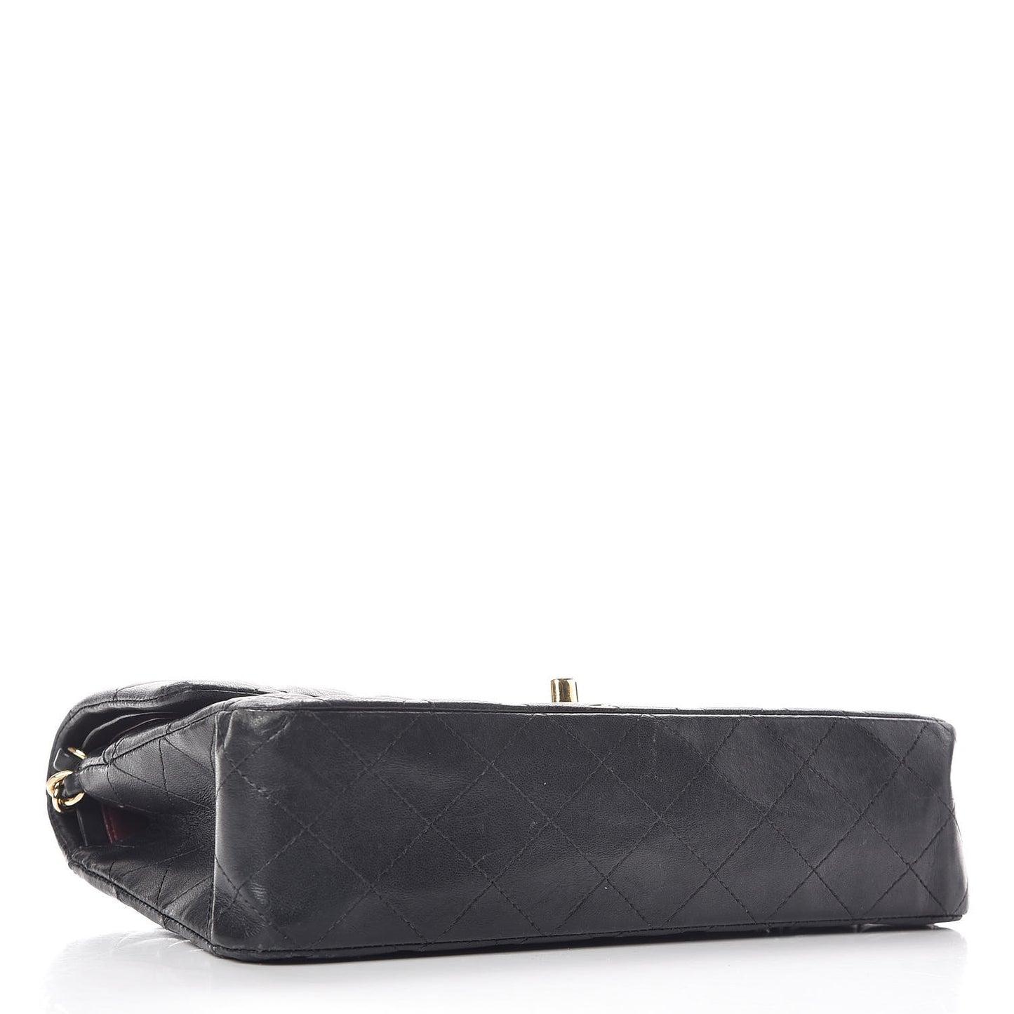 Lambskin Quilted Medium Double Flap Black